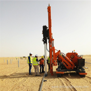 Ground solar pile driver for piling photovoltaic piles